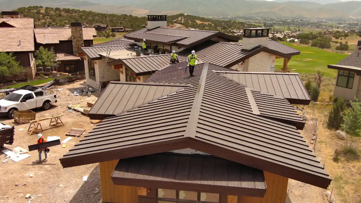 Standing seam metal roof installation in Utah by Summit Roofing